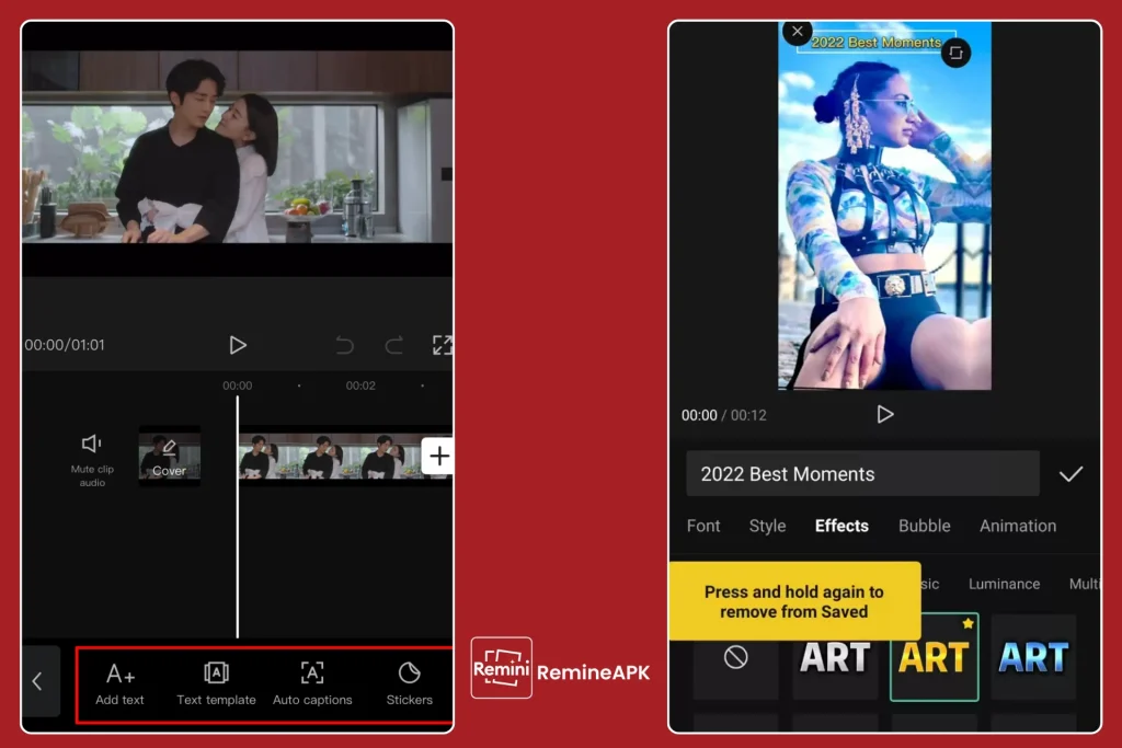 Add Text to Image with Remini APK