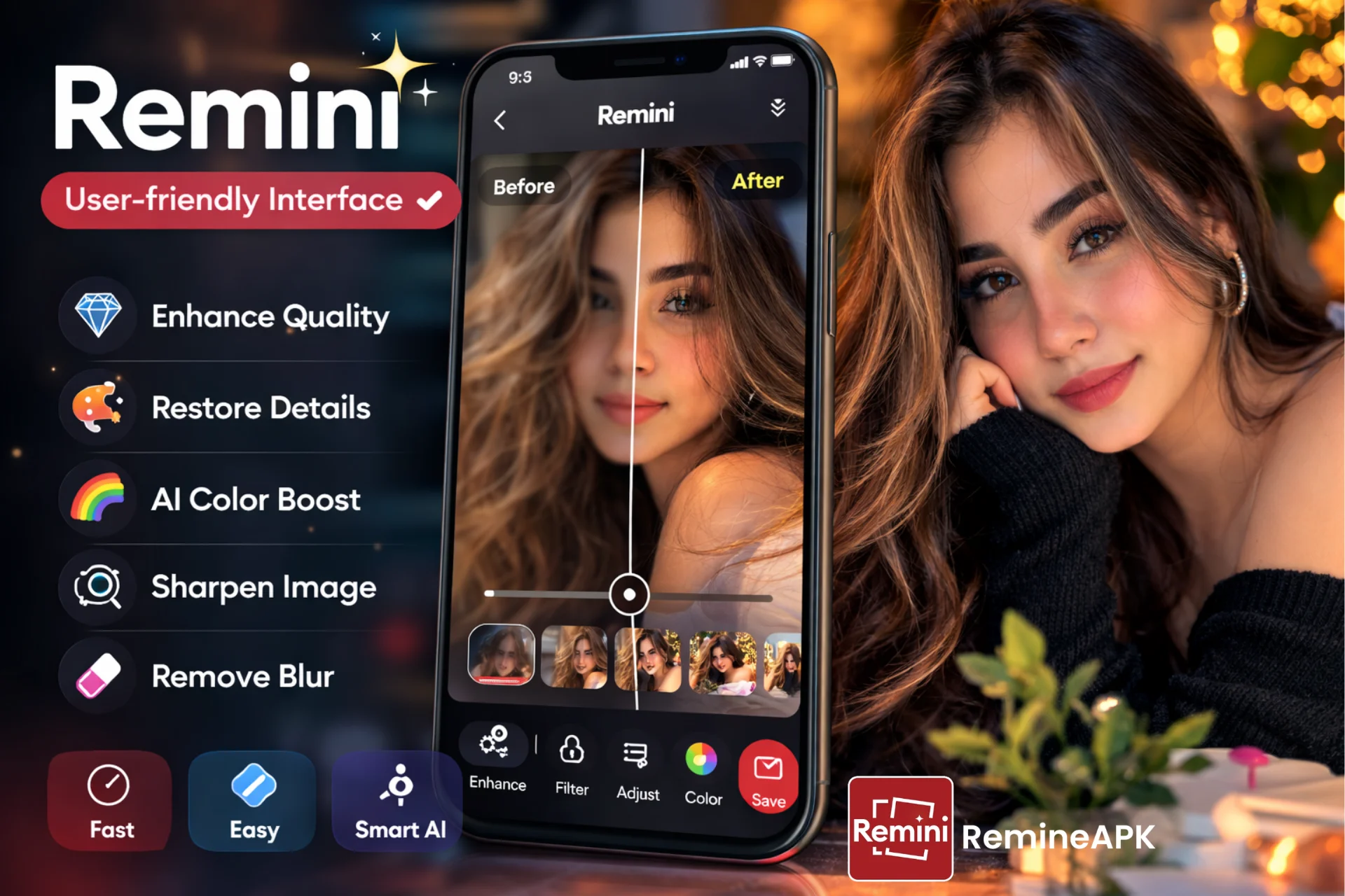 Remini MOD APK User-friendly Interface